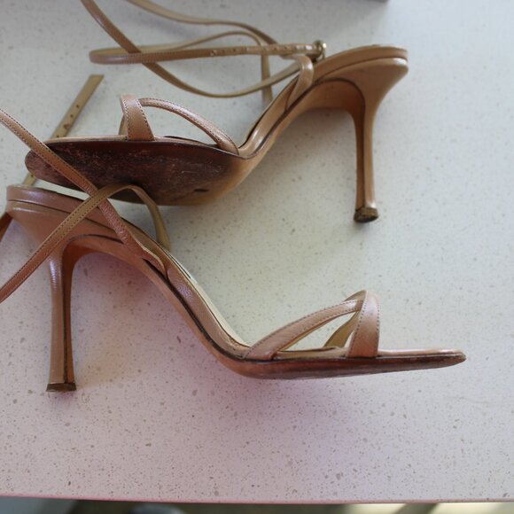 Jimmy Choo Kid Juliet 85 Sandals Camel - Picture 2 of 3
